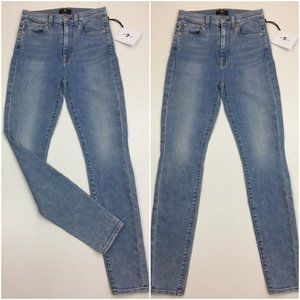 NWT 7 FOR ALL MANKIND Melrose Light Wash High Rise Waist 5 Pocket Skinny Jeans